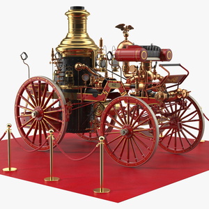 3D Retro Steam Fire Engine Exhibit