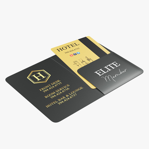 3D model Hotel Key Card Black Open