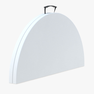 Round Folding Table White Folded 3D