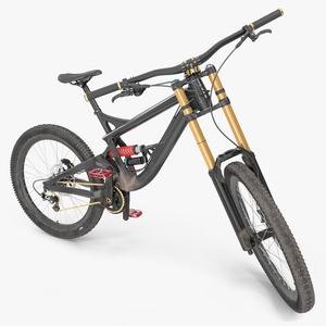 3D Mountain Bike with Full Suspension Rigged