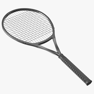 Black Tennis Racket 3D model