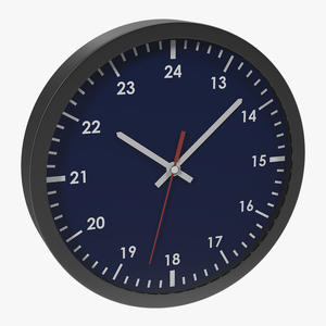 Office Clock Blue 3D