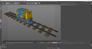 Mining Locomotive on Railway Section Dusty 3D