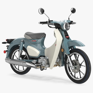 3D Scooter Honda Super Cub 2024 Green Rigged