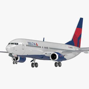 Boeing 737 800 Delta Air Lines Rigged 3D