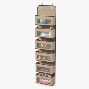 Wall Mount Storage Bags with Baby Care Products 3D