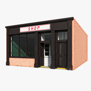 3D Small Retail Shop Front model