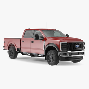 3D Ford Super Duty F550 Pickup Red