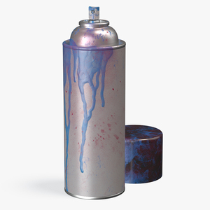 3D model Used Cans of Spray Paint White