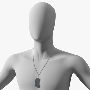3D model Blank Military Dog Tag Hanging