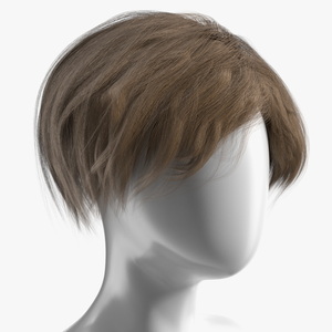 Short Layered Bob Hairstyle Wig Brown 3D