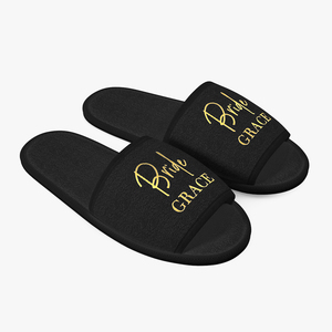 3D Bride Grace Slippers Black