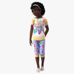 3D Home Style Black Girl Child Standing