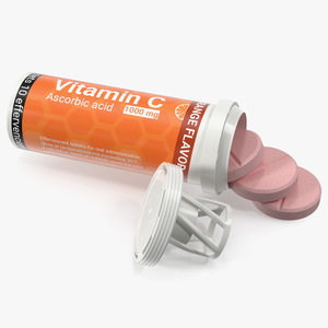 Vitamin C Tube Packaging 10 Tabs Open 3D