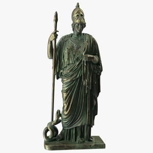 Statue Goddess Athena Bronze Old 3D