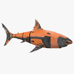 3D Shark Robot Orange model