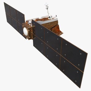 Space Satellite Equipped with Solar Panels 3D