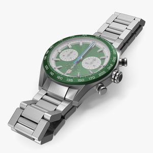 Dial Green Watch Open Strap 3D