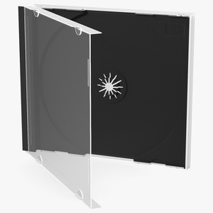 Single Clear CD Jewel Case with Black Tray 3D