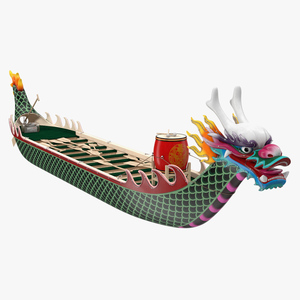 3D Colourful Dragon Boat