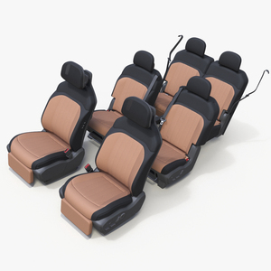 3D Vehicle Seats Row Interior Design model