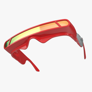 3D model Futuristic Mono Lens Sunglasses Red