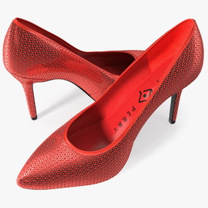 Katy Perry Red Glitter Sissy Pumps 3D model