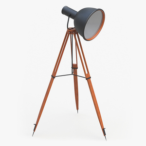 3D model Vintage Studio Floor Lamp on Tripod