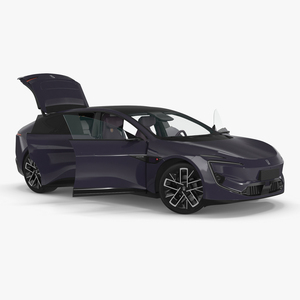 3D Avatr 12 EV Purple Color Rigged