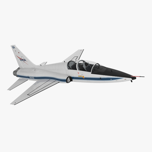 T-38 Talon NASA Trainer Jet White Simple Interior 3D model