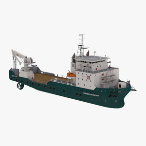 Construction Vessel Bourbon Enterprise Green 3D model