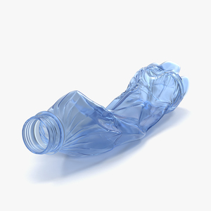 Crushed Plastic Bottle Blue 3D