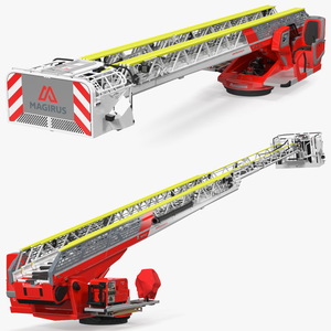 Magirus M32L AS Turntable Ladder Rigged 3D model