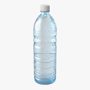 Water Bottle Covered With Condensation Drops 3D model