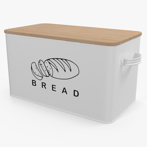 Kitchen Bread Box White Small 3D model