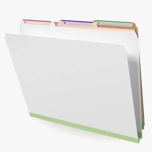 Colored Cardboard File Folder 3D model