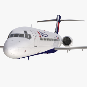 Boeing 717 200 Delta Air Lines Rigged 3D