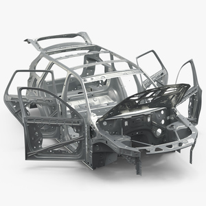 SUV Car Chassis Structure Rigged 3D