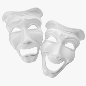 Comedy And Tragedy Theater Masks 3D