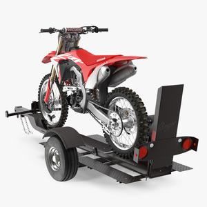 3D Stinger Folding Motorcycle Trailer with Honda CRF250R model