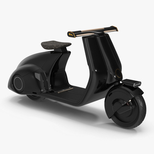 Modern Electric Scooter Black 3D model