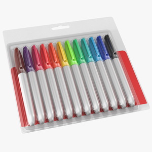 3D Permanent Markers 12 Assorted Colors