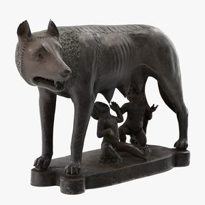 Capitoline She-Wolf Statue Old Bronze 3D