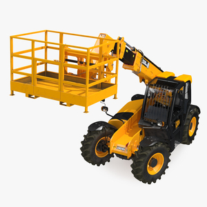 JCB 535 Telehandler Forklift Access Platform Dirty Rigged 3D