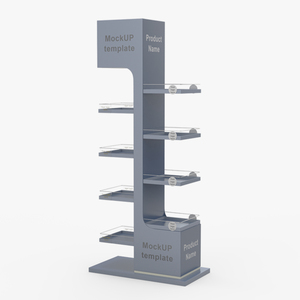 3D Multi Shelf Navy Display Rack Mockup