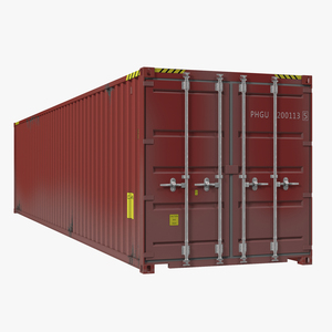 3D 40 ft ISO Container Red model