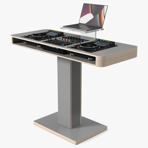 Portable DJ Booth Grey 3D