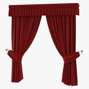 3D Curtain 4 Red model