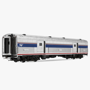 3D Baggage Car Amtrak model