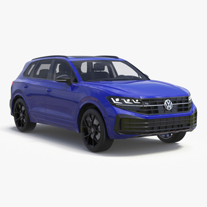 3D Volkswagen Touareg 2024 Blue Lights On model